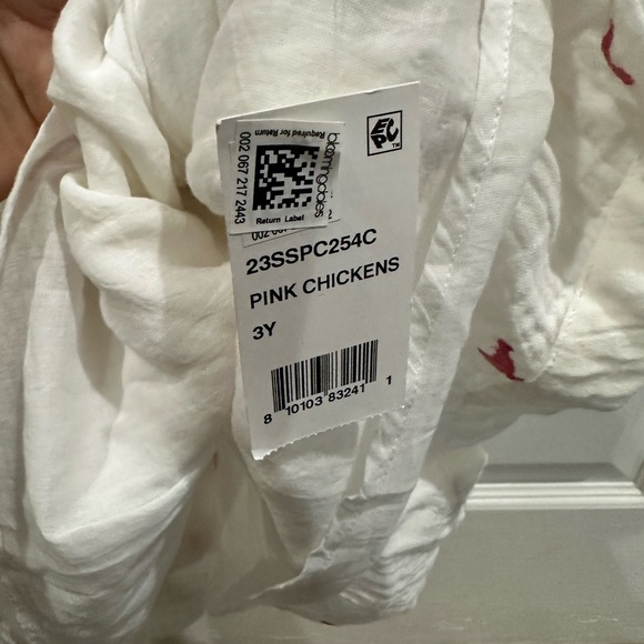 Pink Chicken Embroidery 100% cotton. Vintage gauze dress, Spring, Easter, Cozy - Picture 6 of 7